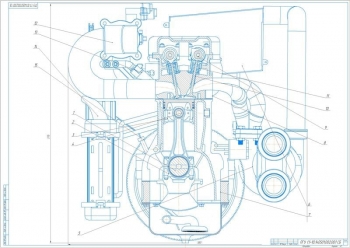3.	Второй лист сборочного чертежа двигателя А1 с позициями
