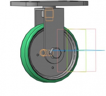 3.	Сборочный чертеж колеса в проекции 3-D