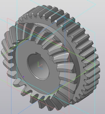 3D-чертеж коническо-цилиндрического колеса