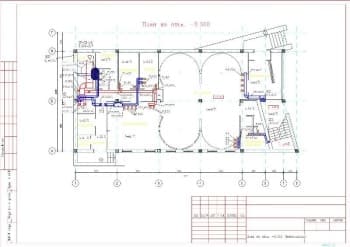 Набор чертежей системы вентиляции здания кафе