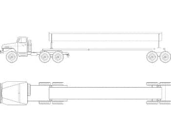 9.	Общего вида чертеж автомобиля грузового в 2х проекциях – виды сбоку и сверху (формат А1)