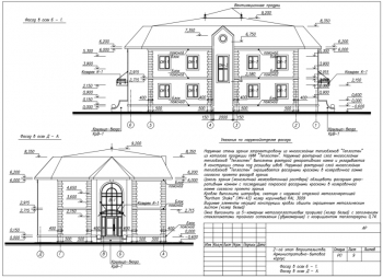 9.	Строительный чертеж фасада административно-бытового корпуса